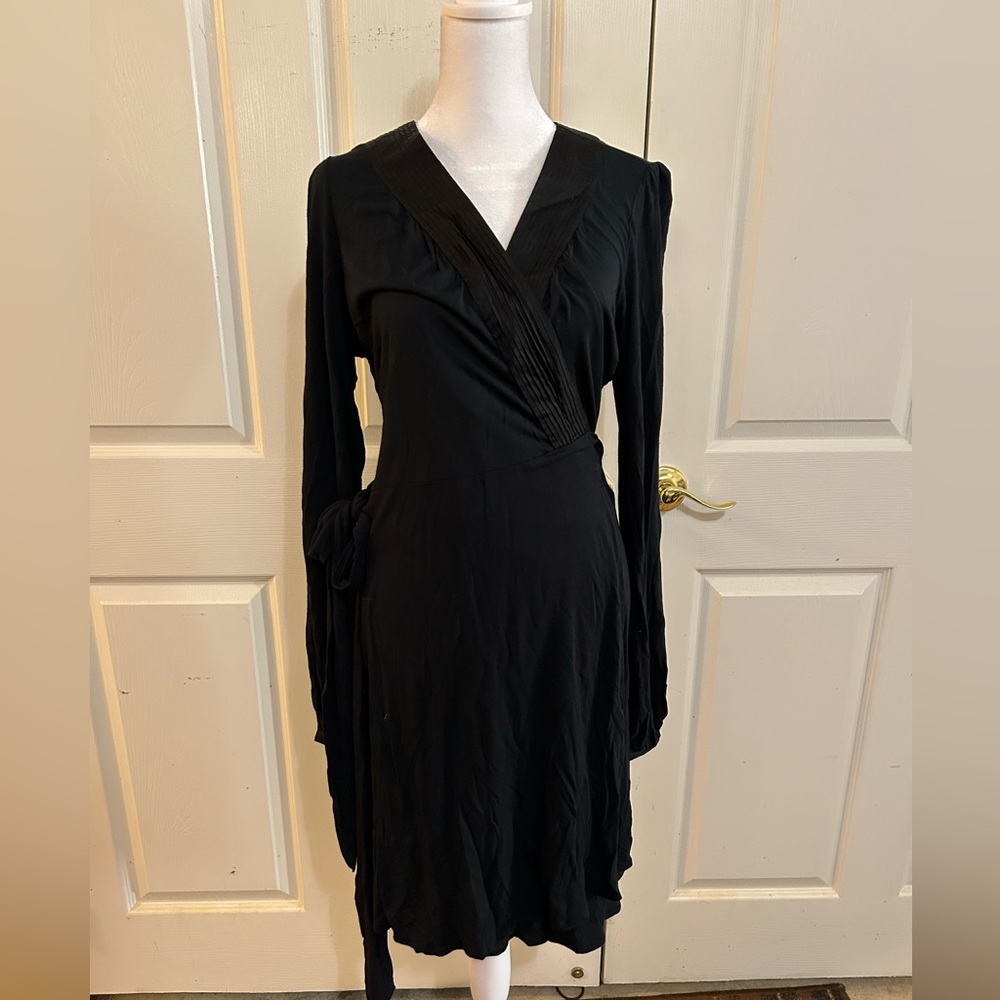 NWT Joie “Think of Me” black wrap dress, size Large